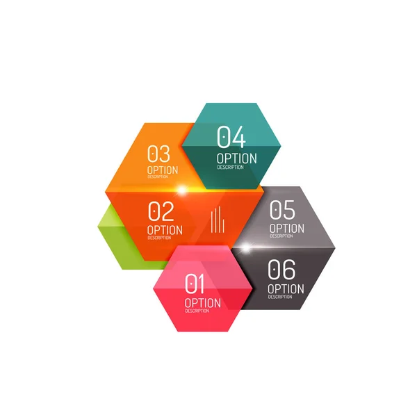 Hexagone infographic 다이어그램 템플릿 — 스톡 벡터