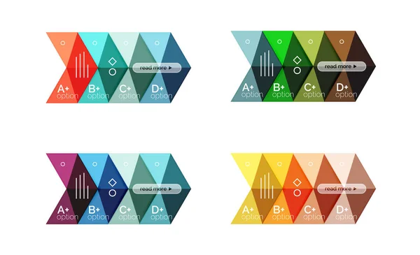 Vector collectie van kleurrijke geometrische vorm infographic banners — Stockvector