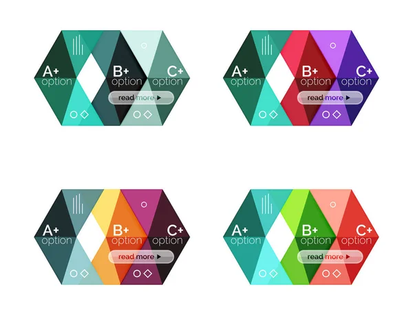 色抽象矢印オプション インフォ グラフィック テンプレートのセット — ストックベクタ