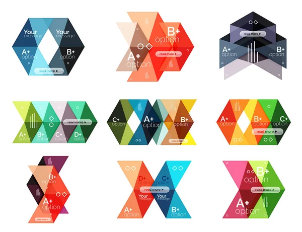 Набір кольорових шаблонів абстрактних стрілок інфографіки — стоковий вектор