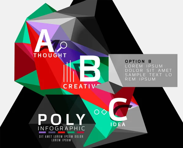 Plantilla infográfica de opción de triángulo abstracto — Archivo Imágenes Vectoriales