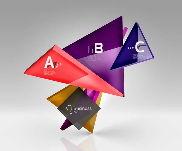 Vector 3d driehoek abstracte achtergrond — Stockvector