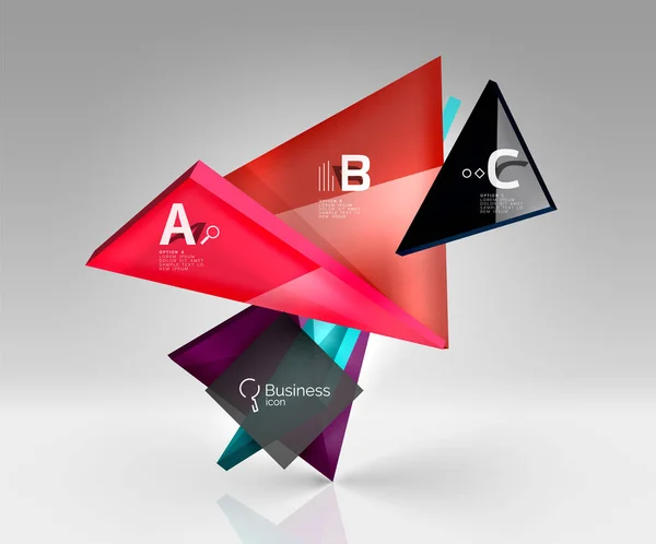 3 d の三角形のモダンな組成 — ストックベクタ