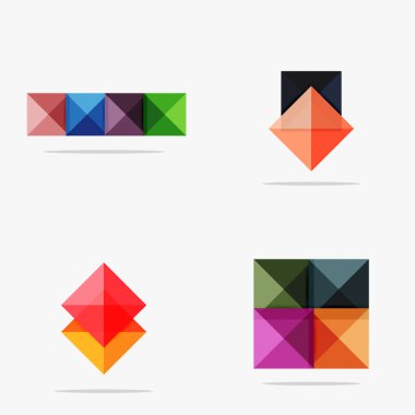 Kare arka veya içerik için Infographics kümesi