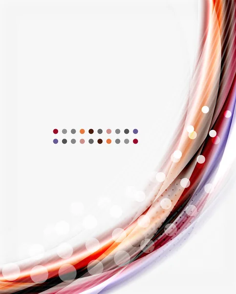 Vlotte kleurrijke lijn op wit. Wave abstracte achtergrond — Stockvector