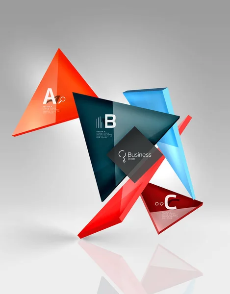 3 d の三角形の抽象的な背景をベクトルします。 — ストックベクタ