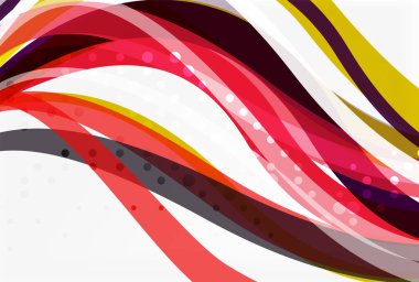 Vektör renk dalga hatları açık renkli noktalı etkisi ile