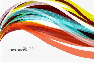 Vektör renk dalga hatları açık renkli noktalı etkisi ile