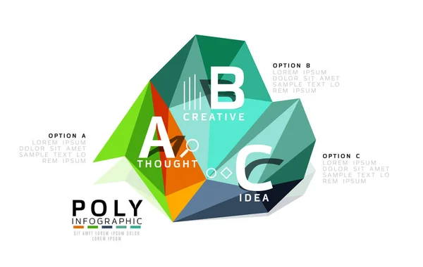 Vektör renkli soyut düşük Poli Infographic arka plan — Stok Vektör