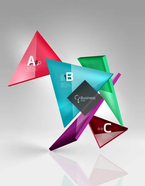 3D üçgen modern kompozisyon — Stok Vektör