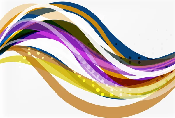 Lignes vectorielles d'ondes de couleur avec effet pointillé sur fond clair — Image vectorielle