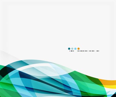 Modern geometrik dalgalı şekillerin üzerindeki ışık