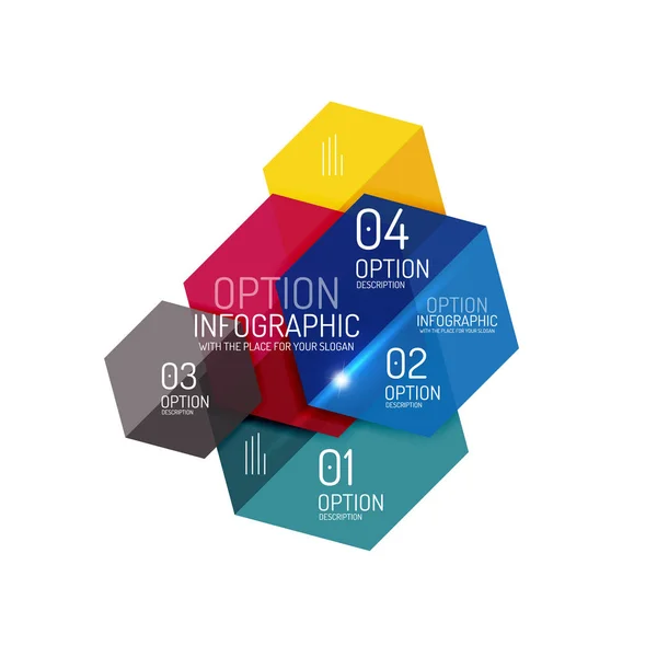 Modelli infografici moderni - forme geometriche — Vettoriale Stock