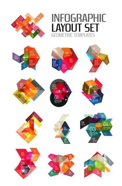 Abstract paper geometric infographic templates — Stock Vector