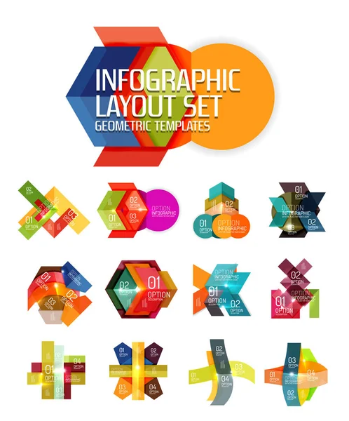 Creative paper geometric business infographic background templates — Stock Vector