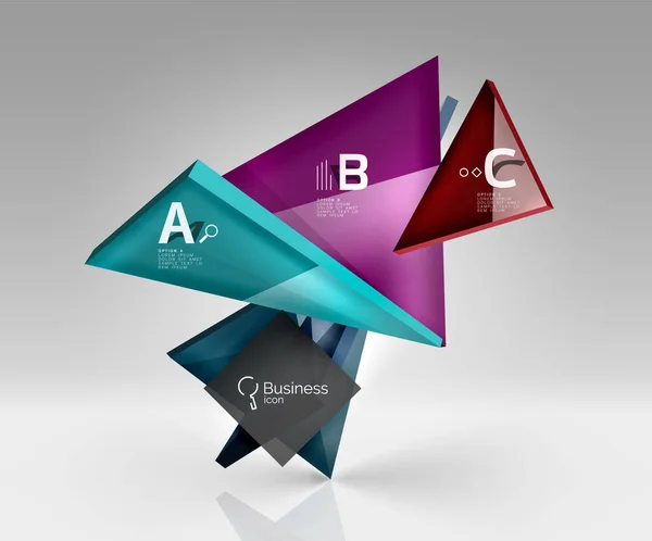Triangolo 3d composizione moderna — Vettoriale Stock