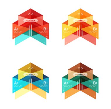 Vektör toplama renkli geometrik şekil Infographic afiş