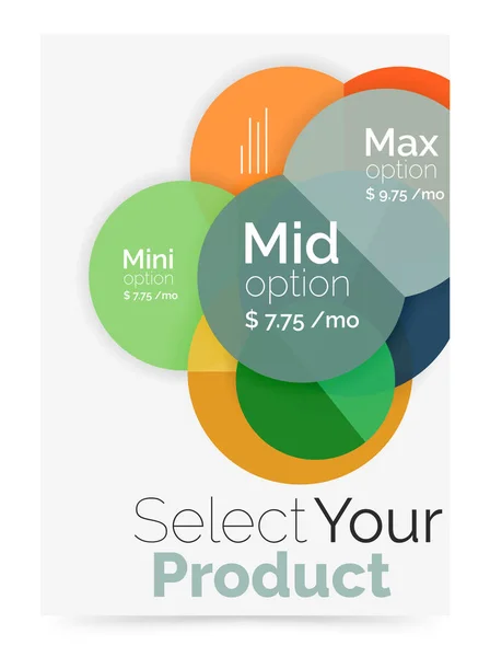 Layout de negócios - selecione seu produto com opções de amostra —  Vetores de Stock