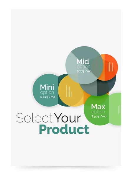 Geschäftslayout - Wählen Sie Ihr Produkt mit Beispieloptionen — Stockvektor