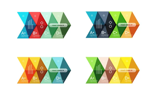 Wektor zbiory kolorowy kształt geometryczny infografikę banerów — Wektor stockowy