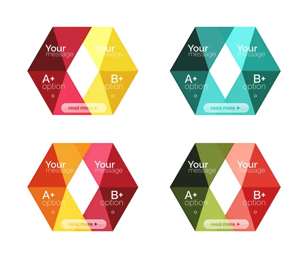 Collezione vettoriale di banner geometrici colorati a forma infografica — Vettoriale Stock