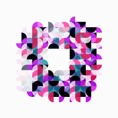 Soyut daire geometrik kompozisyon üzerinde beyaz izole