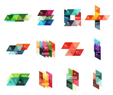 Vektör set renkli geometrik Infographics of