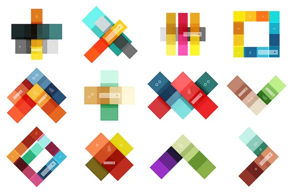 Rayures colorées infographie modèles ensemble — Image vectorielle