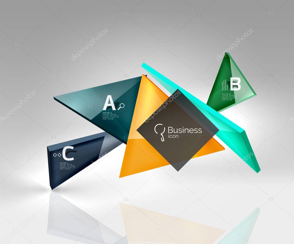 Vector 3d triangle abstract background