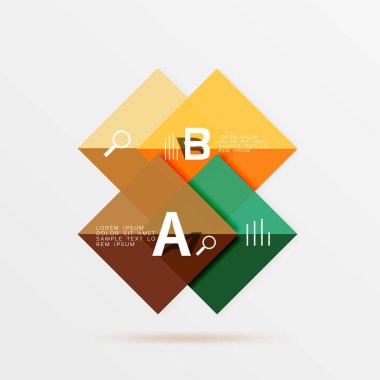 Modern uçan kare Infographic