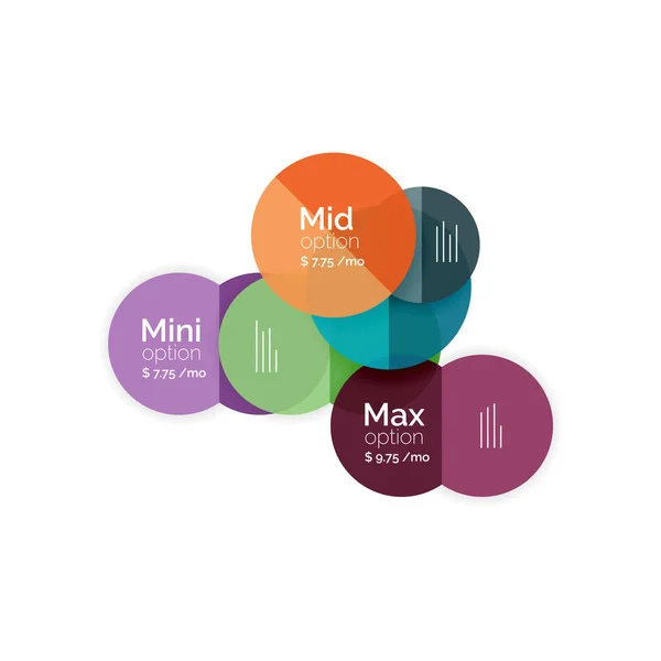 Diagrammi di opzione Circle business — Vettoriale Stock