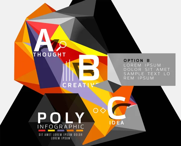 Infografías poligonales abstractas — Archivo Imágenes Vectoriales