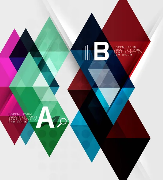 Banner infográfico geométrico triangular — Vetor de Stock