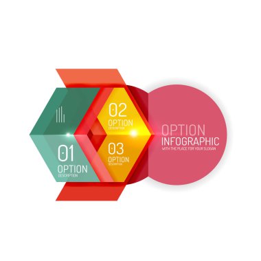 Yaratıcı kağıt geometrik iş Infographic arka plan şablonları