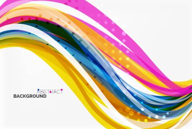 Işık arka plan üzerinde renkli şeritler