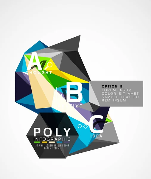 Abstract polygonal infographics — Stock Vector
