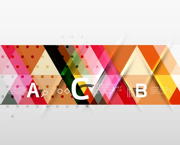 Kleur transparant trianlge tegels met infographic elementen — Stockvector