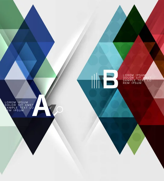 Futurista triângulo azulejo fundo com opções —  Vetores de Stock