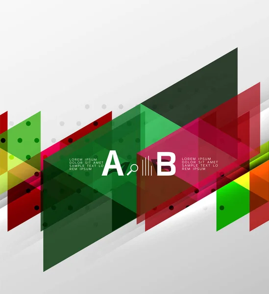 Kleur transparant trianlge tegels met infographic elementen — Stockvector