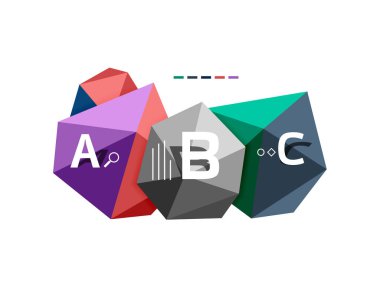 Soyut üçgen düşük Poli Infographic şablonu
