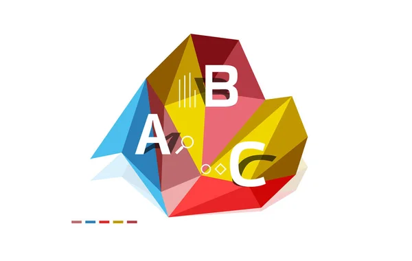 Triunghi abstract șablon infografic poli scăzut — Vector de stoc