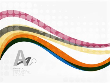 Şeffaf noktalı soyut dalgalı çizgiler