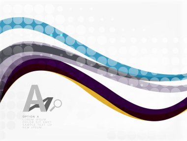 Şeffaf noktalı soyut dalgalı çizgiler