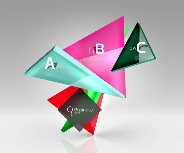 Triangolo 3d composizione moderna — Vettoriale Stock