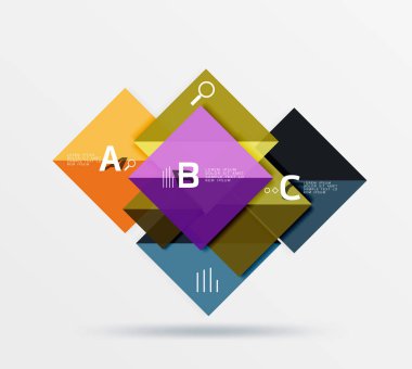 Modern uçan kare Infographic