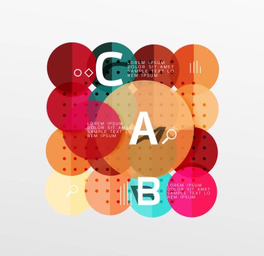 Renkli parlak daire infographics