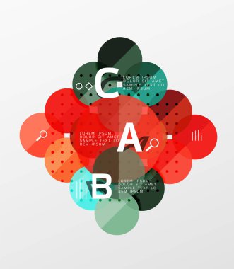 Renkli parlak daire infographics