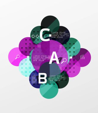 Renkli parlak daire infographics