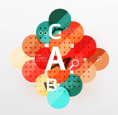 Renkli parlak daire infographics