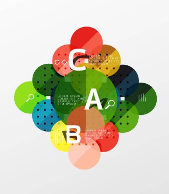 Renkli parlak daire infographics